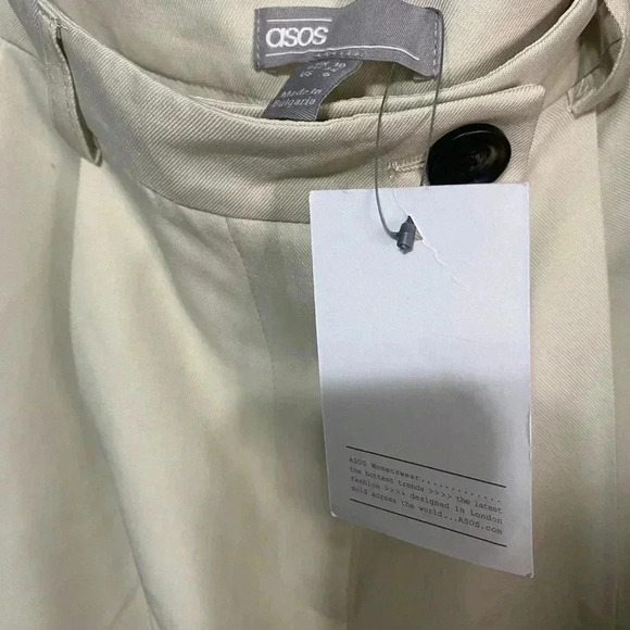 NWT ASOS DESIGN Tapered Dad Pants with Ankle Tab Detail - Picture 5 of 7